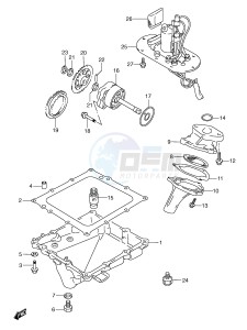 GSX-R600 (E2) drawing OIL PAN - OIL PUMP - FUEL PUMP