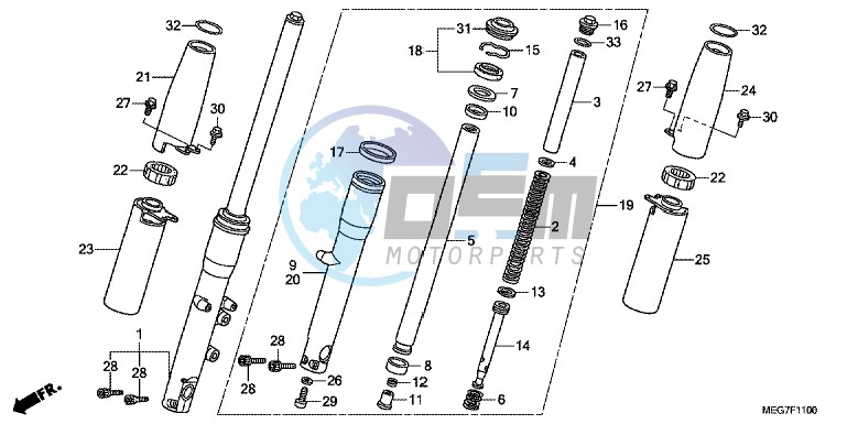 FRONT FORK ( VT750C2B/ CS/ C/ CA)