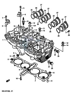 GSX-R1100 (K-L) drawing CYLINDER HEAD