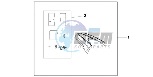 REAR SEAT COWL QUASAR SILVER METALLIC