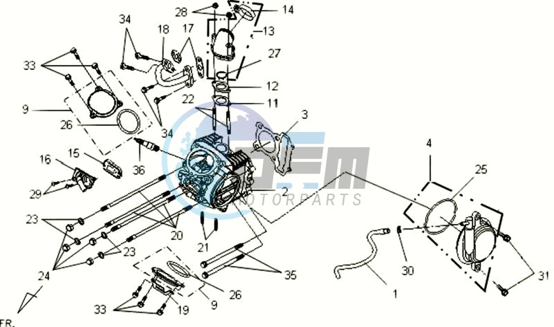 CYLINDER HEAD CPL   / THERMOSTAT