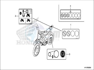 CRF110FH Europe Direct - (ED) drawing CAUTION LABEL (ED,U)