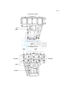 ZX 750 P [NINJA ZX-7R] (P5-P8) [NINJA ZX-7R] drawing CRANKCASE BOLT PATTERN