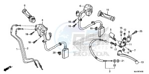 CBR500RF CBR500R UK - (E) drawing HANDLE LEVER/ SWITCH/ CABLE