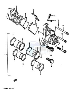 GSX-R1100 (K-L) drawing FRONT CALIPERS