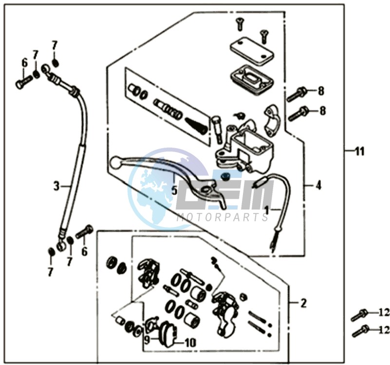 BRAKE CALIPER FOR / BRAKE LEVER CPL