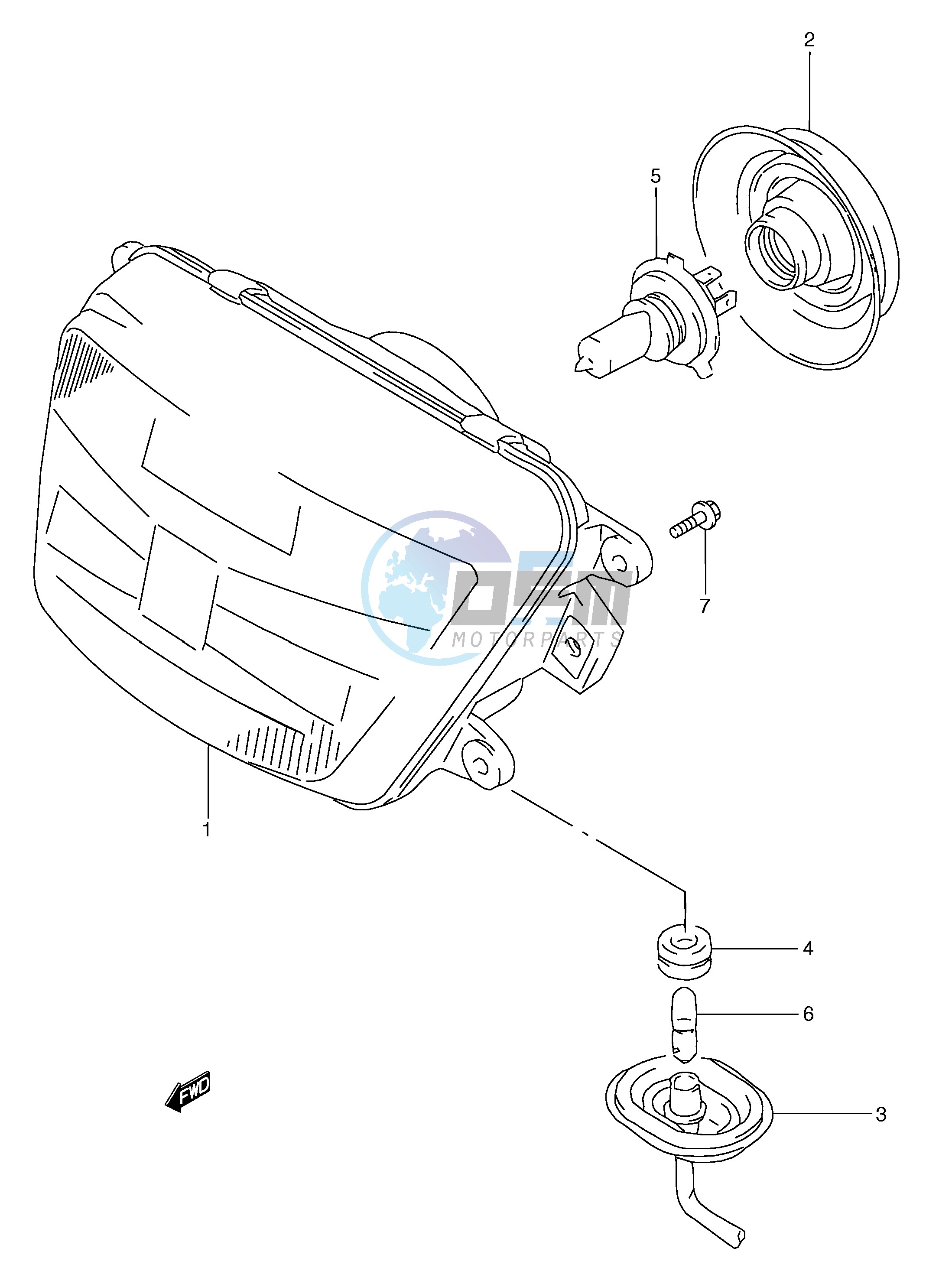 HEADLAMP (MODEL M N P R)