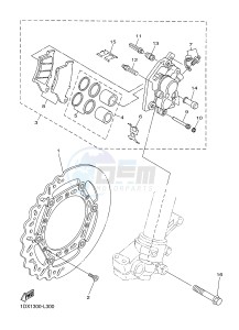 WR450F (1DXK) drawing FRONT BRAKE CALIPER