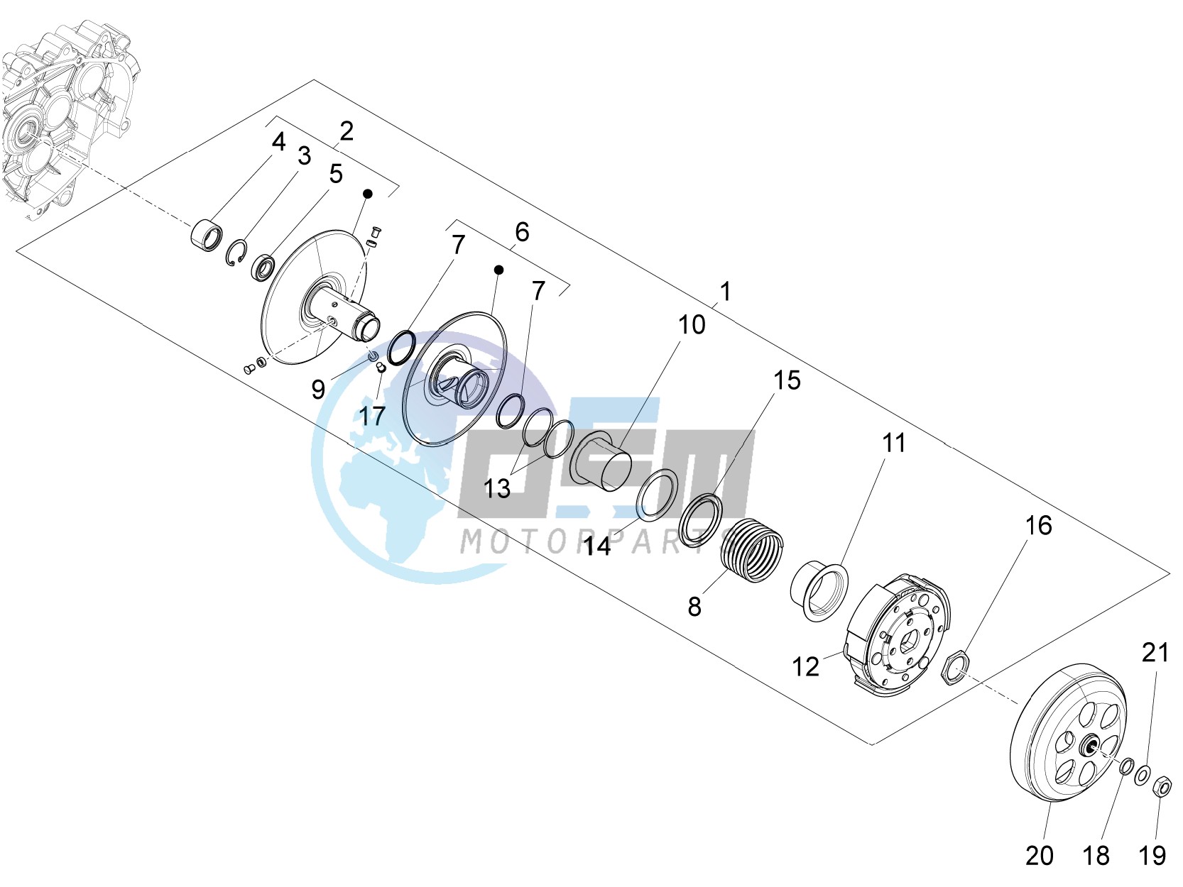 Driven pulley