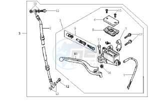 HUSKY 125 drawing VOORBRAKE CALIPER / BRAKE LEVER /BRAKE LINES