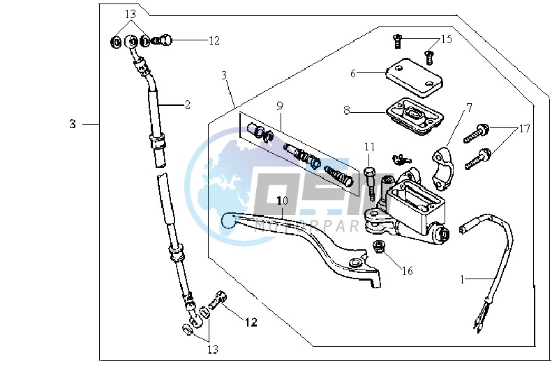 VOORBRAKE CALIPER / BRAKE LEVER /BRAKE LINES