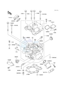 KVF 400 A [PRAIRIE 400 4X4] (A2) [PRAIRIE 400 4X4] drawing CYLINDER HEAD-- VF400AE515523 - - -