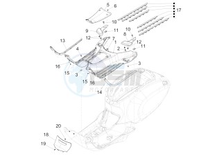 SPRINT 150 4T 3V IE NOABS E3 (APAC) drawing Central cover - Footrests