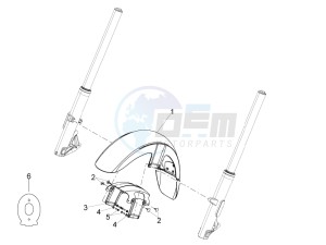 California 1400 Corazzieri 1380 drawing Front mudguard-Pillar