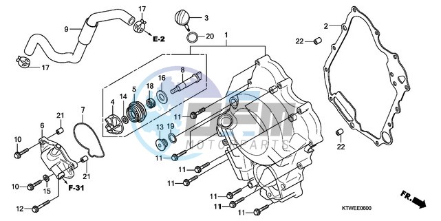 RIGHT CRANKCASE COVER/ WATER PUMP