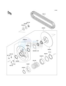 KVF 750 E [BRUTE FORCE 750 4X4I NRA OUTDOORS] (E8F-E9FA) E9FA drawing DRIVEN CONVERTER_DRIVE BELT