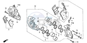 CB900F 919 drawing FRONT BRAKE CALIPER