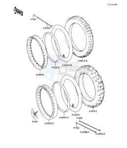 KX 125 B [KX125] (B1-B2) [KX125] drawing WHEELS_TIRES