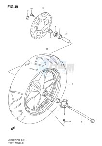 UH200G BURGMAN EU drawing FRONT WHEEL