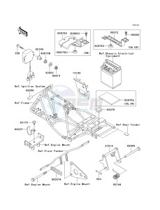 KLF 250 A [BAYOU 250] (A1-A3) [BAYOU 250] drawing FRAME FITTINGS