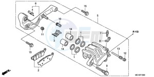 NSA700A9 E / MKH MME drawing REAR BRAKE CALIPER