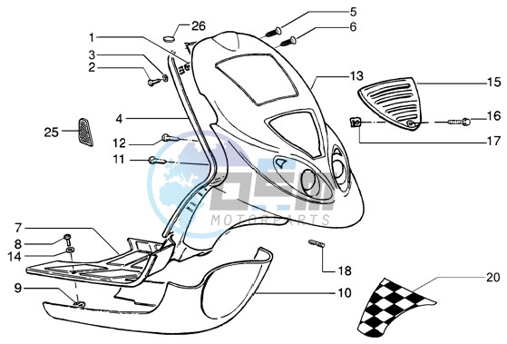 Front shield-Footboard-Spoiler