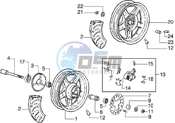 Front wheel-Rear wheel