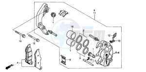 NT650V DEAUVILLE drawing FRONT BRAKE CALIPER (NT650VW/X/Y/1)