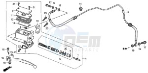 VTX1800C1 drawing CLUTCH MASTER CYLINDER