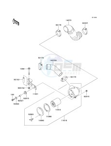 KAF 950 B [MULE 3010 DIESEL 4X4] (B7F) B6F drawing AIR CLEANER-BELT CONVERTER