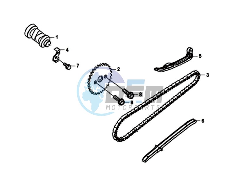 CHAIN / CHAIN TENSIONER  / CHAIN GUIDE