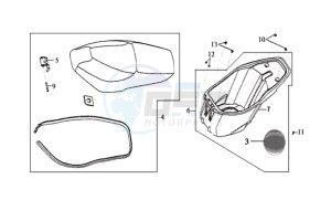 EURO MX 125 DUAL DISK 50 drawing BUDDYSEAT - HELMET BOX