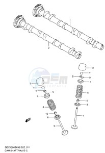 GSX1300B B-KING drawing CAMSHAFT/VALVE