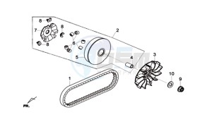 CRUISYM 125I ABS (L8 L9) EU EURO4 drawing MOVABLE DRIVE FACE ASSY