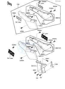 KDX 200 A [KDX200] (A1-A3) [KDX200] drawing SIDE COVERS_CHAIN COVER