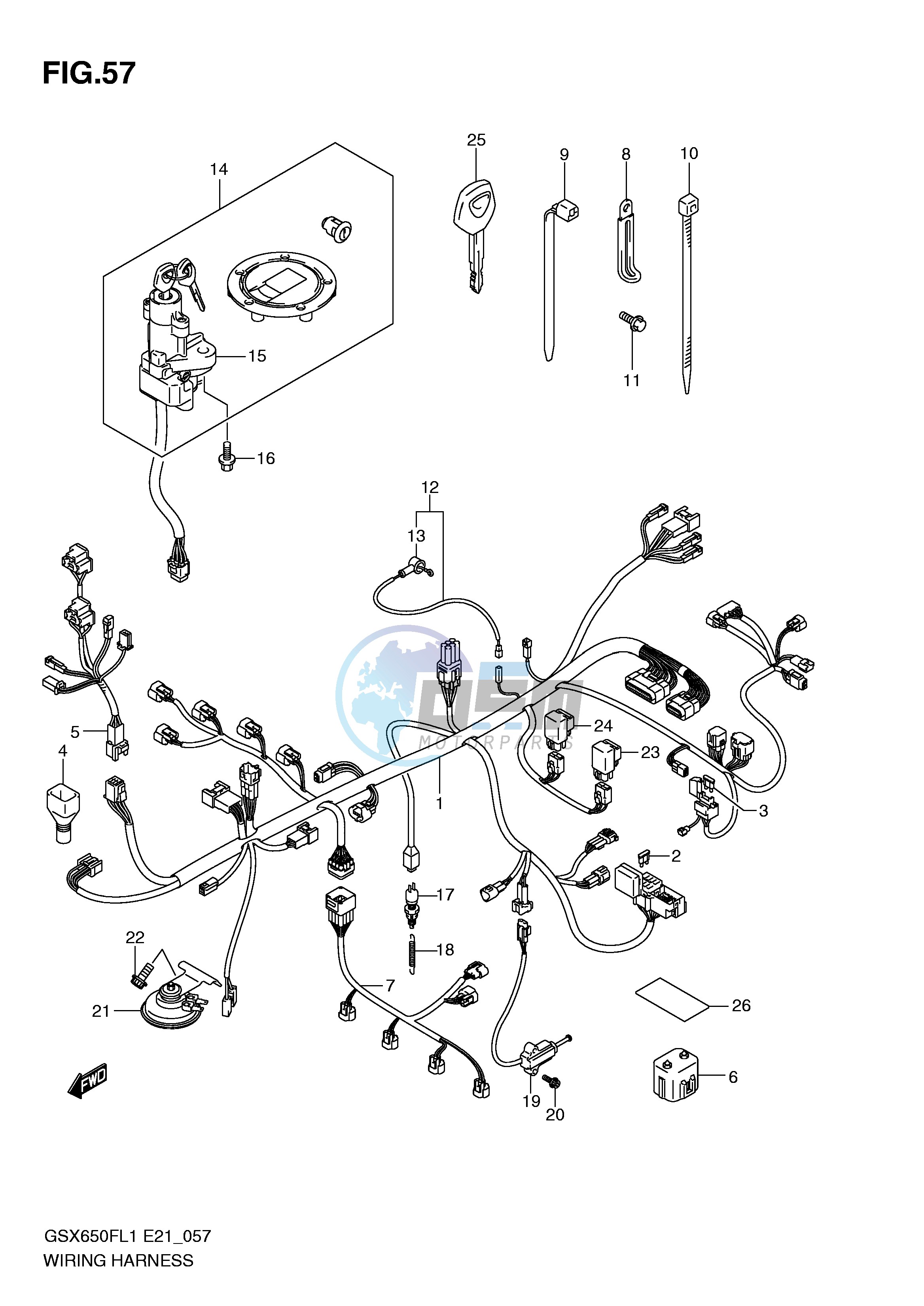 WIRING HARNESS (GSX650FUAL1 E21)