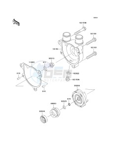 KL 650 E [KLR650] (E8F-E9F) E9F drawing WATER PUMP