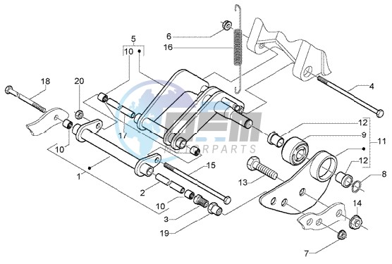 Swinging arm