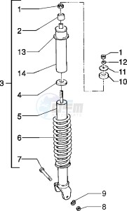 Zip 50 drawing Rear Shock absorber