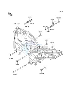 ZZR600 ZX600-E13H GB XX (EU ME A(FRICA) drawing Engine Mount