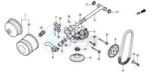 NT650V DEAUVILLE drawing OIL FILTER/OIL PUMP