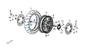 MAXSYM 600 I ABS drawing FRONT WHEEL