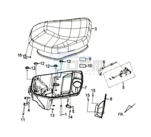 X'PRO 50 drawing BUDDYSEAT - REAR LUGGAGE FRAME