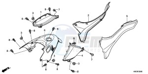 TRX500FPMC drawing SIDE COVER/ TANK COVER