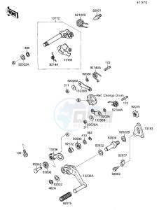 ZX 750 F [NINJA 750R] (F4) [NINJA 750R] drawing GEAR CHANGE MECHANISM