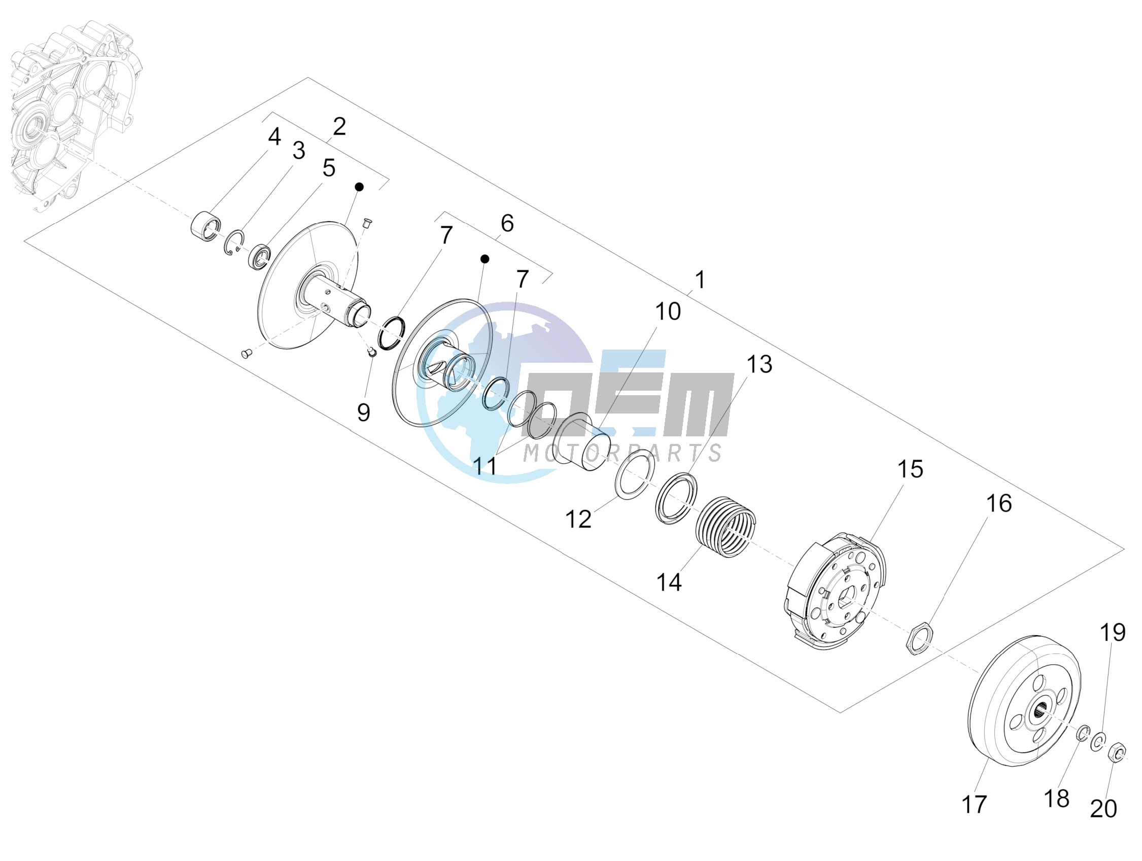 Driven pulley