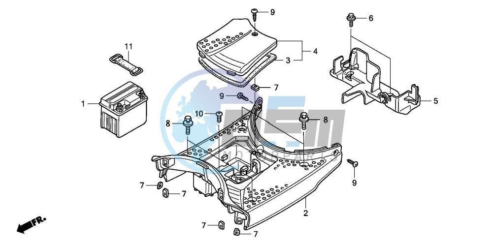 FLOOR STEP/BATTERY