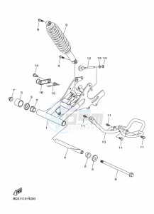 YFM90R (BD3M) drawing REAR ARM