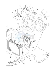 YFM450FWAD YFM450PF GRIZZLY 450 EPS (2LC8) drawing RADIATOR & HOSE