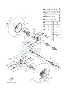 YFM450FWB YFM45KDXJ KODIAK 450 (BJ53) drawing REAR WHEEL